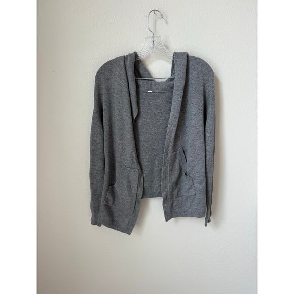 Lululemon Cabin Yogi Wrap Heathered Gray Wrap Cardigan Reversible Size Medium - Picture 3 of 7